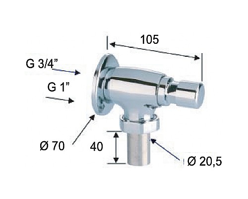 Смывное устройство для писсуара Remer Tempor TE17034 Хром