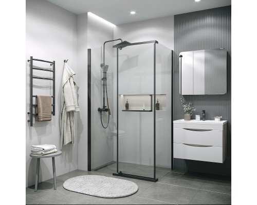 Душевой уголок Grossman Pragma 120х80 120.K33.03.1280.42.00 профиль Графит сатин стекло прозрачное