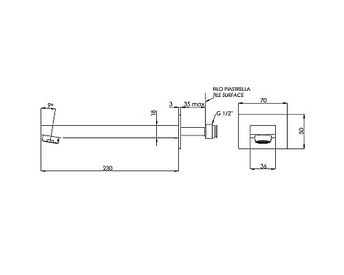 Излив для смесителя Remer Qubica 91QL Хром