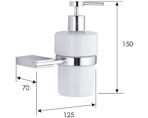 Дозатор для жидкого мыла Remer Flat FT13CR Хром