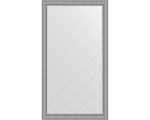 Зеркало Evoform Exclusive-G Floor 202х112 с гравировкой в багетной раме - Серебряная кольчуга 88 мм