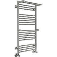 Водяной полотенцесушитель Terminus Аврора П20 500х1000 4670078529237 с полкой Хром, нижнее подключение, G 1/2" ВР, с угловым соединением