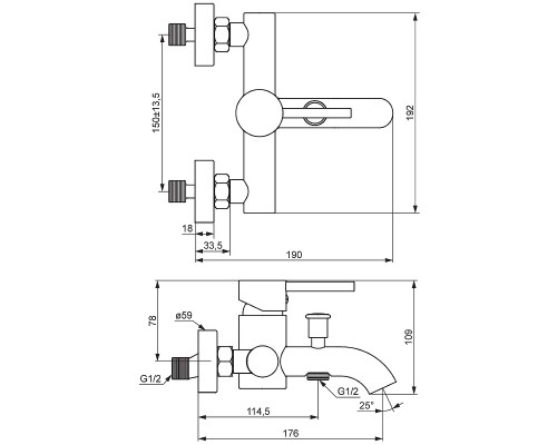 Смеситель для ванны Damixa Scandinavian Pure 361000500 Розовое золото