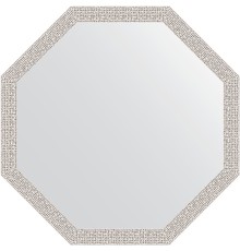 Зеркало Evoform Octagon 68х68 в багетной раме - Мозаика хром 46 мм