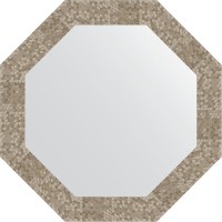 Зеркало Evoform Octagon 63х63 BY 3749 в багетной раме - Соты титан 70 мм