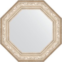 Зеркало Evoform Octagon 71х71 в багетной раме - Виньетка серебро 109 мм