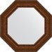 Зеркало Evoform Octagon 83х83 в багетной раме - Состаренная бронза с орнаментом 120 мм
