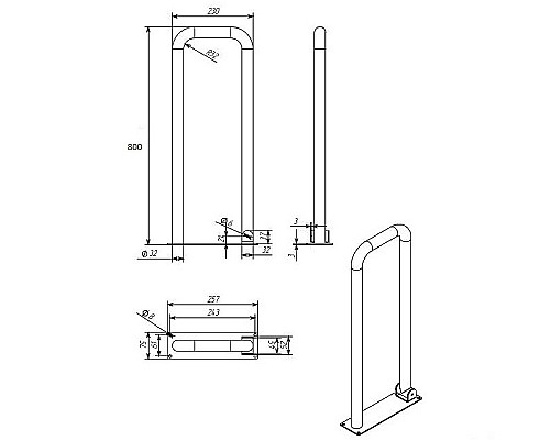 Поручень Aquatek POR-0000004 Хром