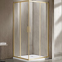 Душевой уголок Vincea Garda 110x80 VSS-1G8011CLG профиль Брашированное золото стекло прозрачное