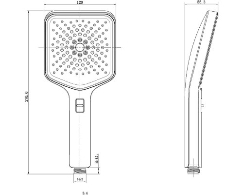Душевая система Vincea VSFW-422TI4GM с термостатом Вороненая сталь