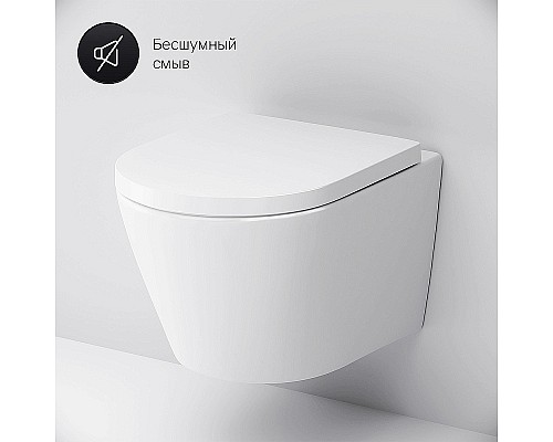 Комплект унитаза с инсталляцией AM.PM Sense FlashClean IS90201.741701 с сиденьем Микролифт и Белой глянцевой клавишей смыва