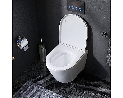 Комплект унитаза с инсталляцией AM.PM Sense FlashClean IS90201.741701 с сиденьем Микролифт и Белой глянцевой клавишей смыва