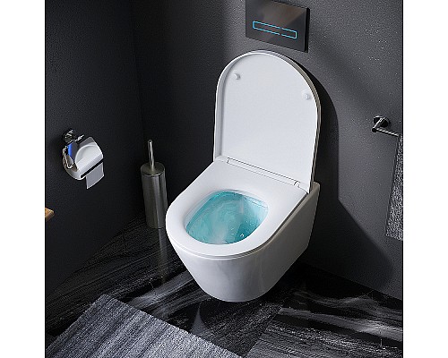 Комплект унитаза с инсталляцией AM.PM Sense FlashClean IS90201.741701 с сиденьем Микролифт и Белой глянцевой клавишей смыва