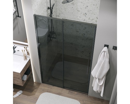 Душевая дверь Grossman Galaxy 110 100.K33.01.110.42.10 профиль Графит сатин стекло тонированное