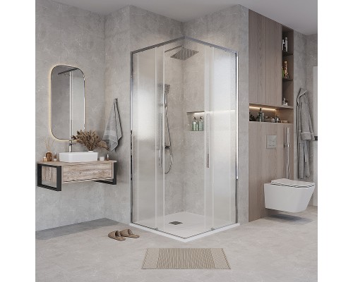 Душевой уголок Grossman Galaxy 100х100 300.K33.01.1010.10.02 профиль Хром стекло шиншилла