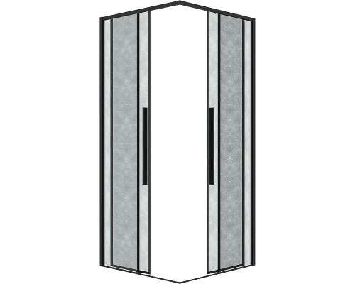 Душевой уголок Grossman Galaxy 90х90 300.K33.01.9090.21.02 профиль Черный матовый стекло шиншилла