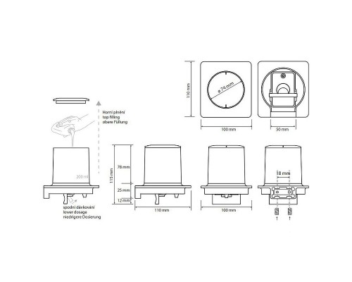 Дозатор для жидкого мыла Bemeta Organic Black 167109260 Черный матовый Белый