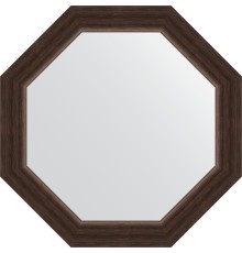 Зеркало Evoform Octagon 56х56 в багетной раме - Палисандр 62 мм