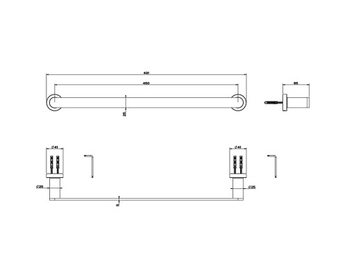 Полотенцедержатель Gessi Emporio Accessories 38900#299 Черный матовый