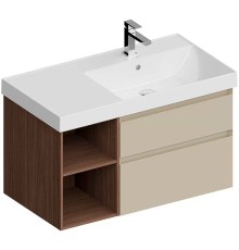 Тумба под раковину Kerama Marazzi Cubo 90 R CUB.90.2Rh\LIM.N подвесная Лимо матовый Структурированный орех