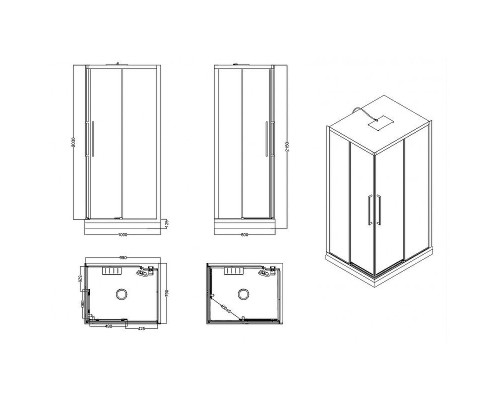 Душевая кабина Esbano Muse ESM-108CKR 100x80 L без гидромассажа