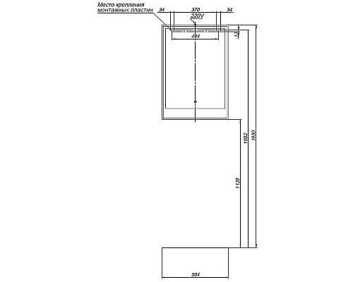 Зеркало Aquanet Милан 60 336393 с подсветкой Дуб рошелье с сенсорным выключателем