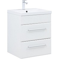 Тумба под раковину Aquanet Лукка 58 302396 подвесная Белая глянцевая