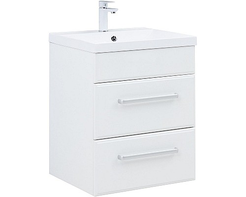 Тумба под раковину Aquanet Лукка 58 302396 подвесная Белая глянцевая