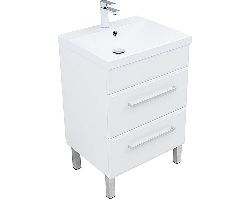 Тумба под раковину Aquanet Лукка 58 302396 подвесная Белая глянцевая