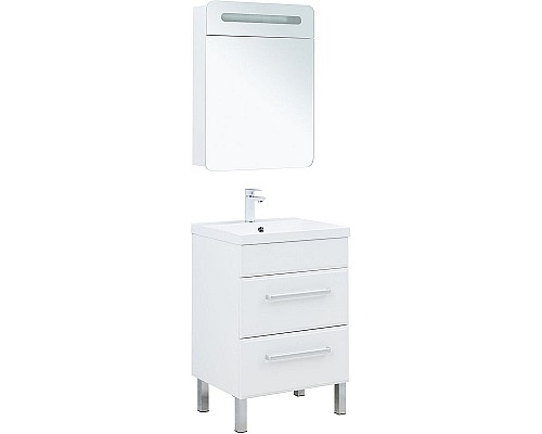 Тумба под раковину Aquanet Лукка 58 302396 подвесная Белая глянцевая
