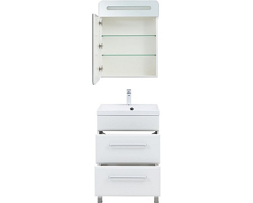 Тумба под раковину Aquanet Лукка 58 302396 подвесная Белая глянцевая