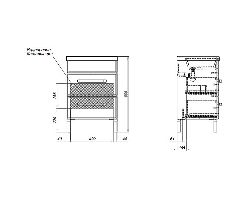 Тумба под раковину Aquanet Лукка 58 302396 подвесная Белая глянцевая