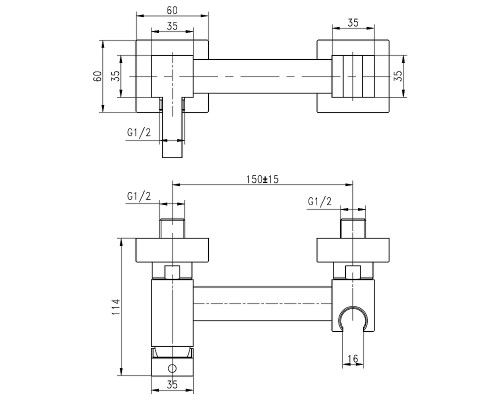 Гигиенический душ со смесителем CeramaLux DBS/008 Оружейная сталь