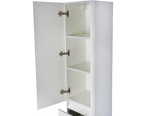 Шкаф пенал Style Line Атлантика 35 L Люкс Plus СС-00002257 с бельевой корзиной Белый матовый антискрейтч