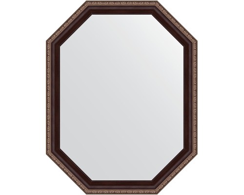 Зеркало Evoform Polygon 69х54 BY 7274 в багетной раме - Махагон с орнаментом 50 мм