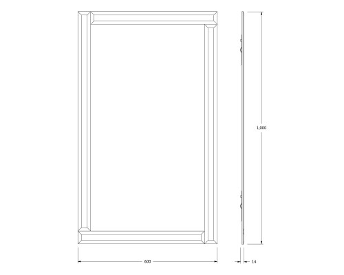 Зеркало Evoform Style 100x60 с зеркальным обрамлением - цвет Бронза