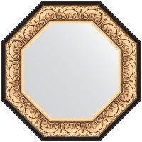 Зеркало Evoform Octagon 65x65 в багетной раме - Барокко золото 106 мм