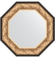 Зеркало Evoform Octagon 65x65 в багетной раме - Барокко золото 106 мм