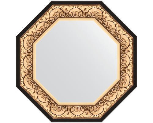 Зеркало Evoform Octagon 65x65 в багетной раме - Барокко золото 106 мм