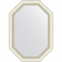 Зеркало Evoform Octagon 71x51 в багетной раме - Белый с серебром 60 мм
