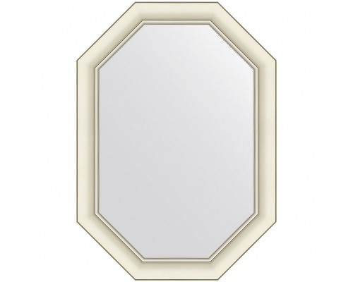 Зеркало Evoform Octagon 71x51 в багетной раме - Белый с серебром 60 мм