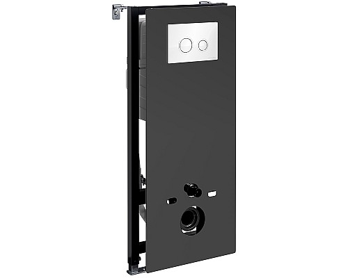 Инсталляция WasserKRAFT Abens 20TLT.010.ME.BL.WH01 для унитаза Черное стекло с Белой клавишей смыва