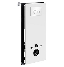 Инсталляция WasserKRAFT Abens 20TLT.010.ME.WH.WH01 для унитаза Белое стекло с Белой клавишей смыва