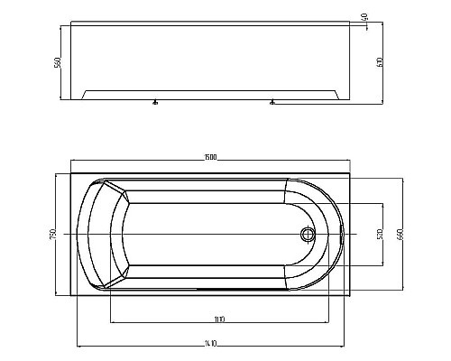 Акриловая ванна Aquatek Eco-friendly Ника 150x75 NIK150-0000001 без панелей, каркаса и слив-перелива Акриловая ванна Aquatek Eco-friendly Ника 150x75 NIK150-0000001 без панелей, каркаса и слив-перелива
