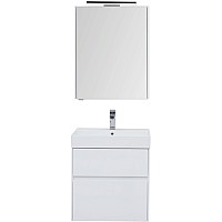 Комплект мебели для ванной Aquanet Бруклин 60 207803 подвесной Белый глянец