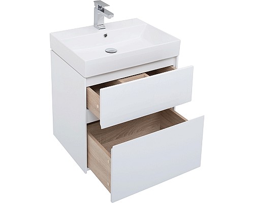 Комплект мебели для ванной Aquanet Бруклин 60 207803 подвесной Белый глянец