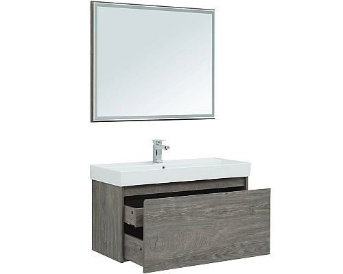 Зеркало Aquanet Nova Lite 100 242623 с подсветкой Дуб рошелье