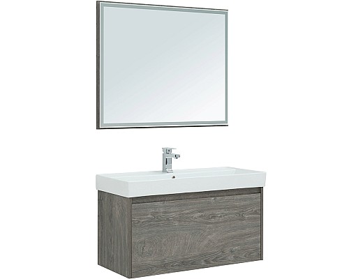 Зеркало Aquanet Nova Lite 100 242623 с подсветкой Дуб рошелье