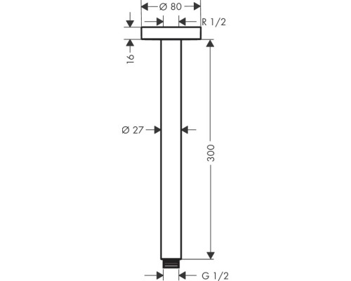 Кронштейн для верхнего душа Hansgrohe Черный матовый
