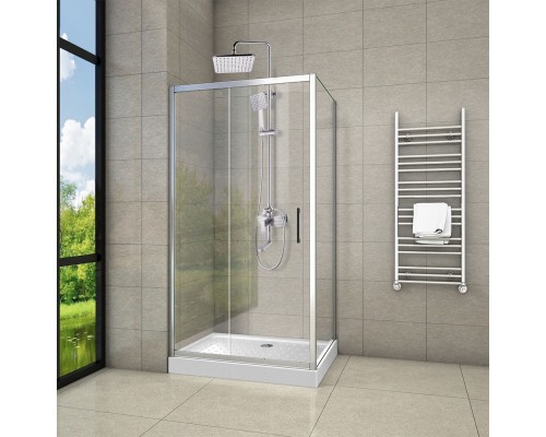 Душевой уголок Ceruttispa Gloria 120x80 профиль Хром стекло прозрачное
